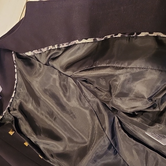 Cass Black Knit Blazer With Metal Studs Detail Size Small - Picture 8 of 8